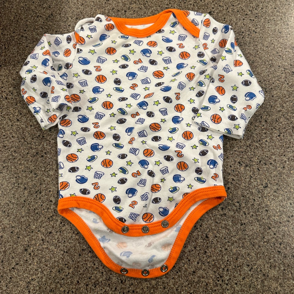 Kidgets White And Orange Sports Bodysuit